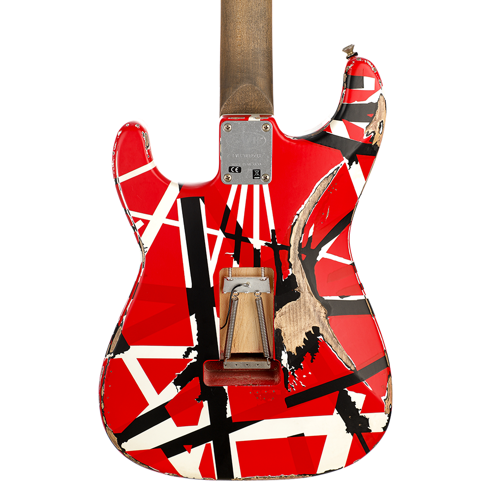 EVH Striped Series Frankie Relic Electric Guitar - Red with Black Stripes - New