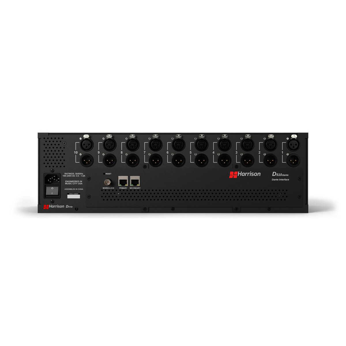 Harrison D510R Ten-Slot 500 Series Rack System With Dante AoIP Interface Bundle