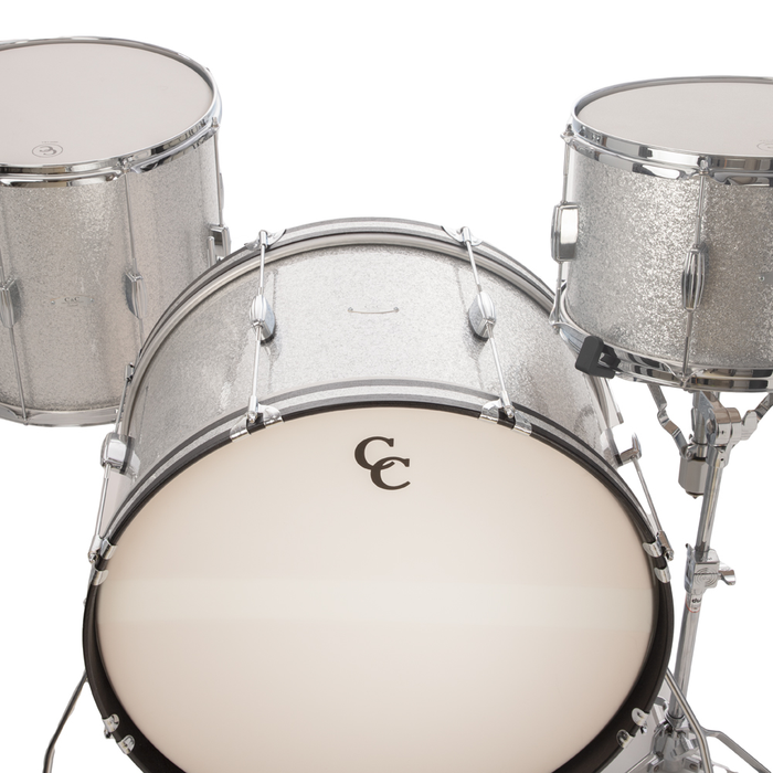 C&C Drums Player Date II Big Band 3-Piece Shell Pack - Silver Sparkle Wrap