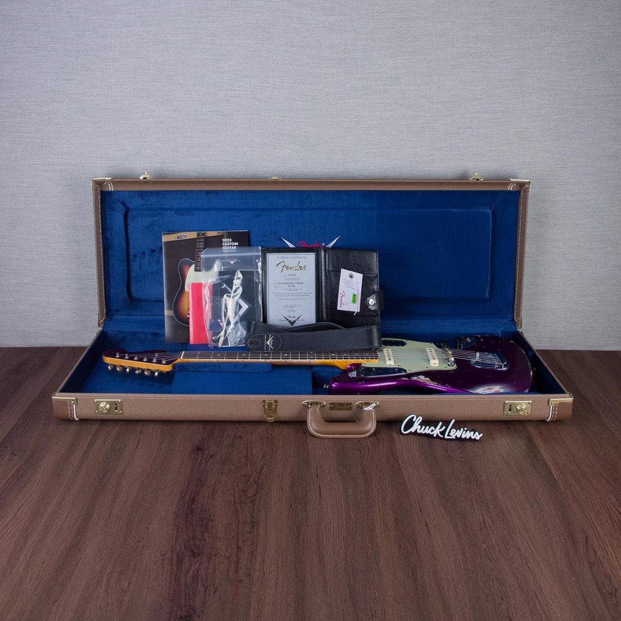 Fender Custom Shop 1965 Jaguar Electric Guitar Heavy Relic - Faded Purple Metallic - #R141588