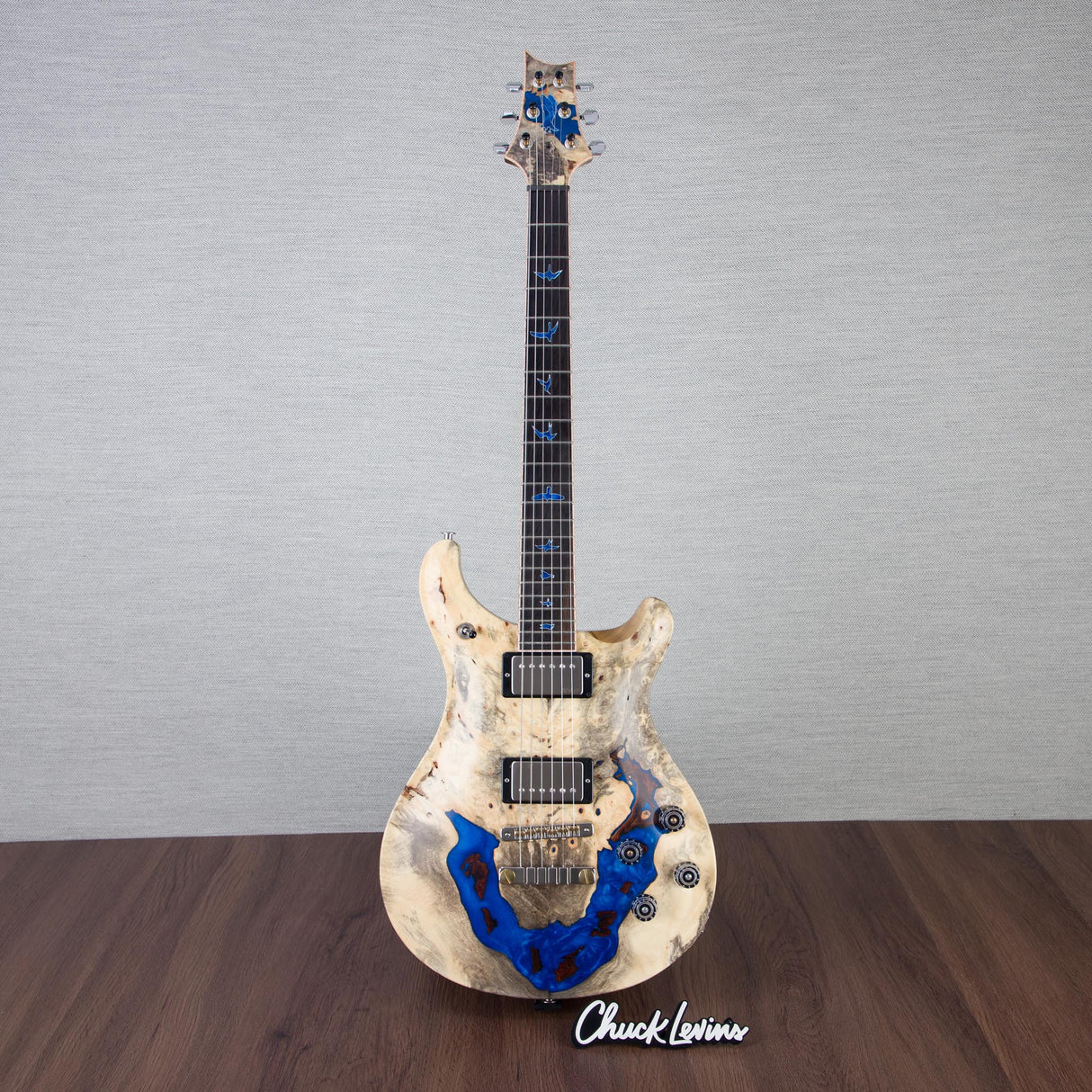 PRS Private Stock McCarty 594 Buck-Eye Burl/Azure Blue Resin Electric Guitar - #250415610