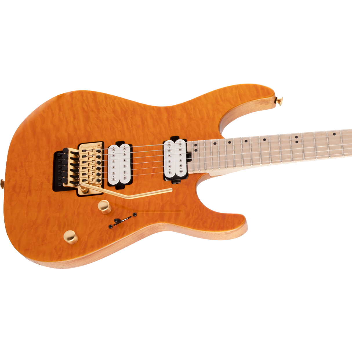 Charvel Pro-Mod DK24 HH FR M Mahogany With Quilt Maple Electric Guitar - Dark Amber - Mint, Open Box