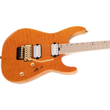 Charvel Pro-Mod DK24 HH FR M Mahogany With Quilt Maple Electric Guitar - Dark Amber - Mint, Open Box