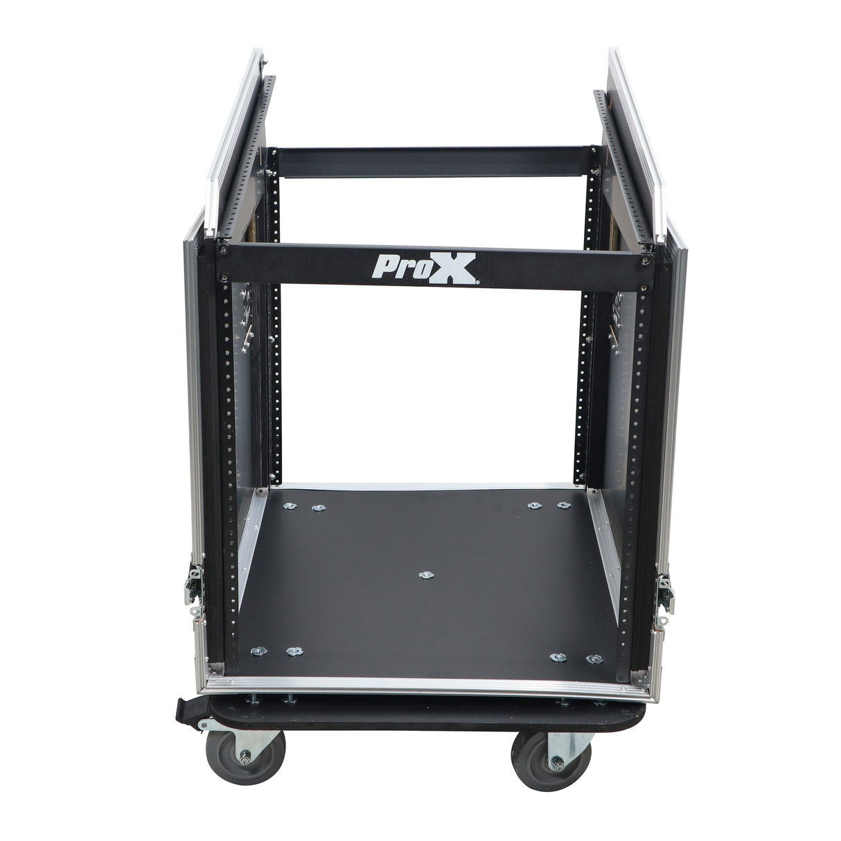 ProX T-12MRSS13ULT 13U Top 12U Front Rack Combo Flight Case with Laptop Shelf and Casters