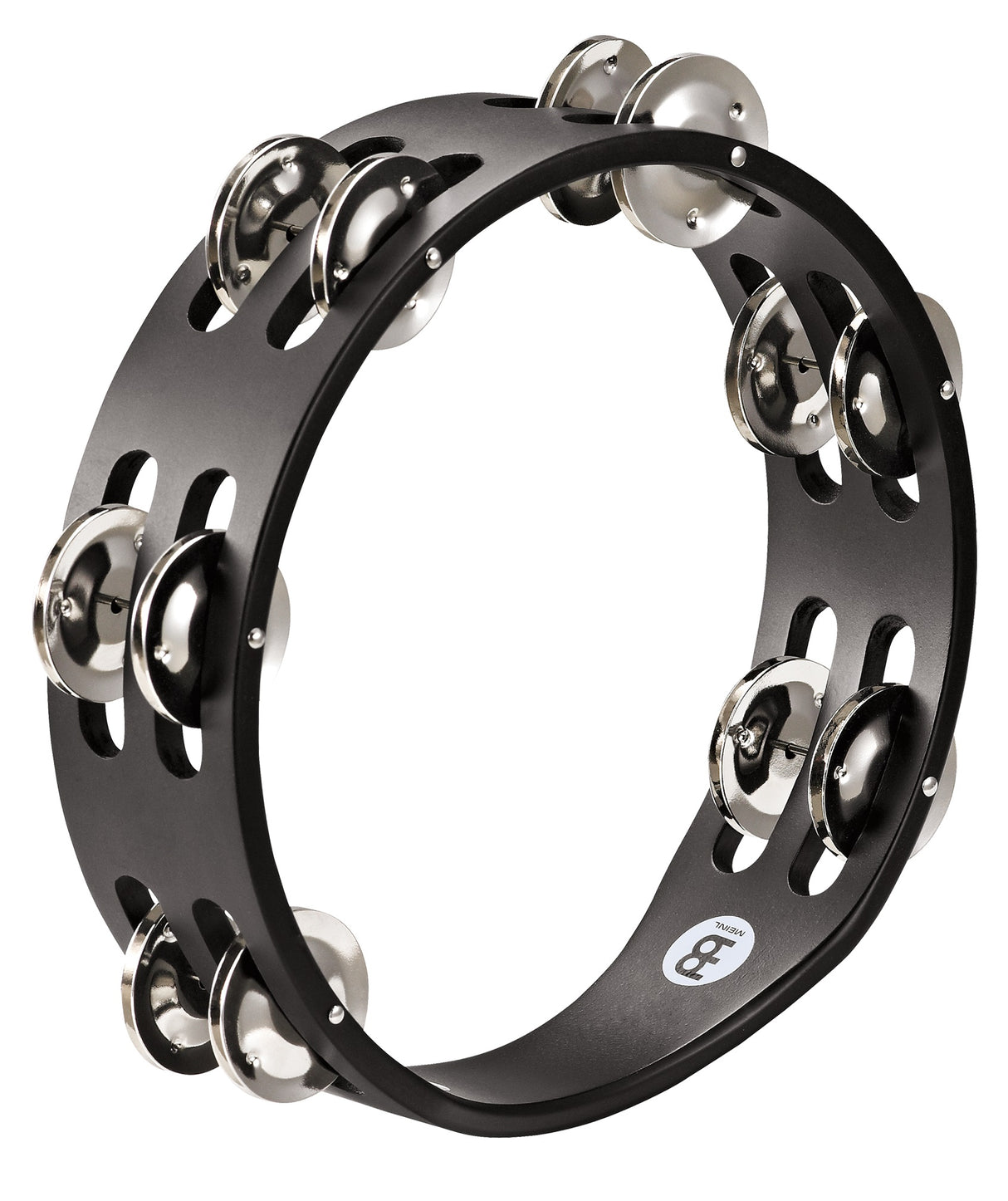 Meinl CTA2S-BK Compact Wood Tambourine, Steel Jingles