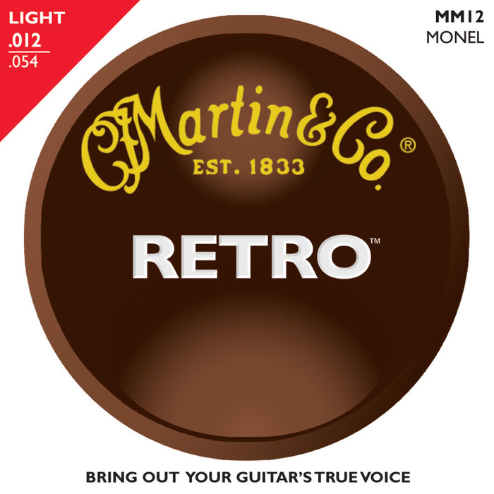 Martin MM12 Retro Monel Acoustic Guitar Strings, Light