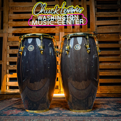 LP Matador Conga and Tumba Set, Siam Oak - Black with Gold Hardware - CHUCKSCLUSIVE