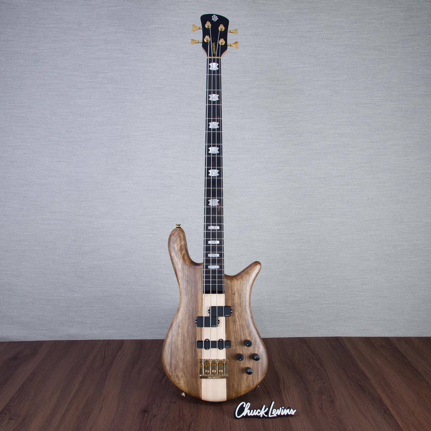 Spector Euro 4 LT Solid Korina Wings Electric Bass Guitar - Natural Satin - CHUCKSCLUSIVE - #NB23503