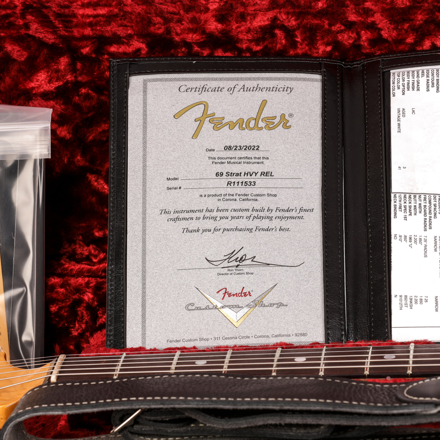 Fender Custom Shop 1969 Stratocaster Heavy Relic Guitar - Aged Vintage White - CHUCKSCLUSIVE - #R111533