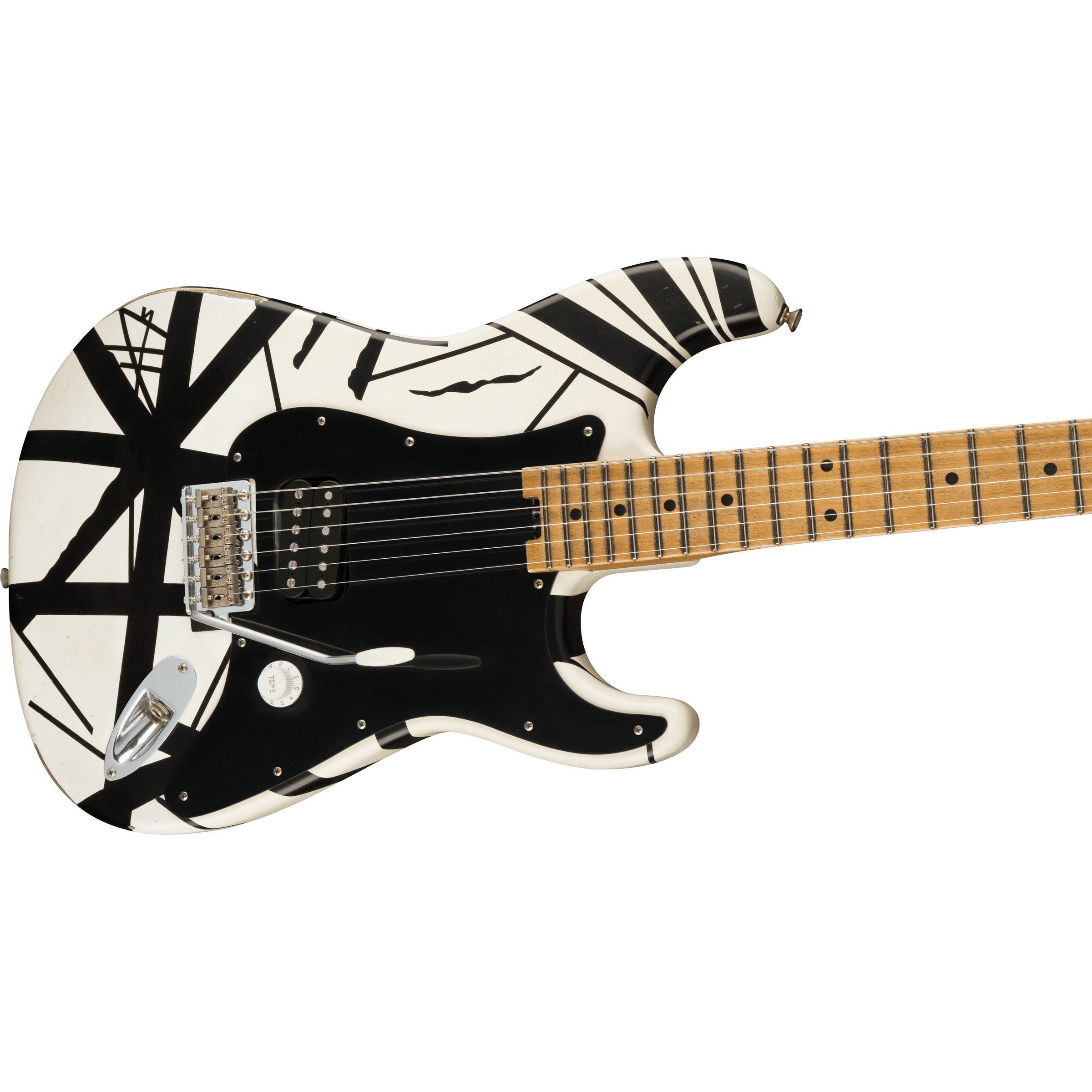 EVH Striped Series '78 Eruption Relic Electric Guitar - White With