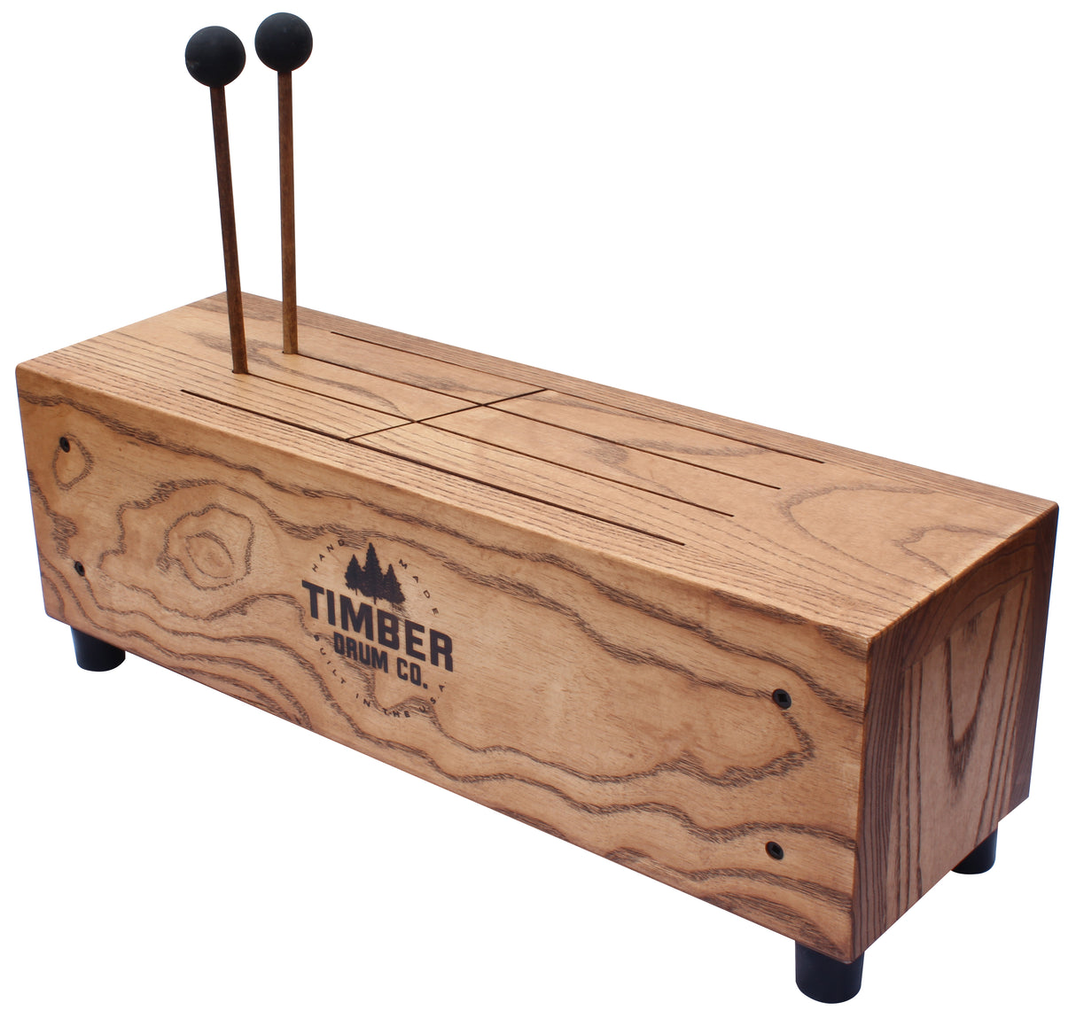 Timber Drum Co T-18M Medium American Hardwood Timber Slit Tongue Log Drum
