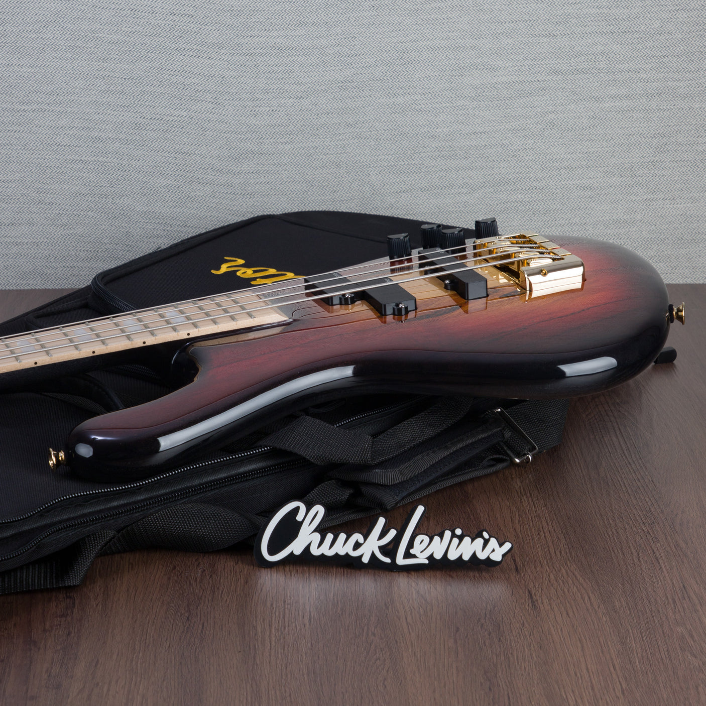 Spector Euro 4 LT Spalted Maple Bass Guitar - Fire Red Burst - CHUCKSCLUSIVE - #]C121SN 21112