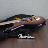 Spector Euro 4 LT Spalted Maple Bass Guitar - Fire Red Burst - CHUCKSCLUSIVE - #]C121SN 21112