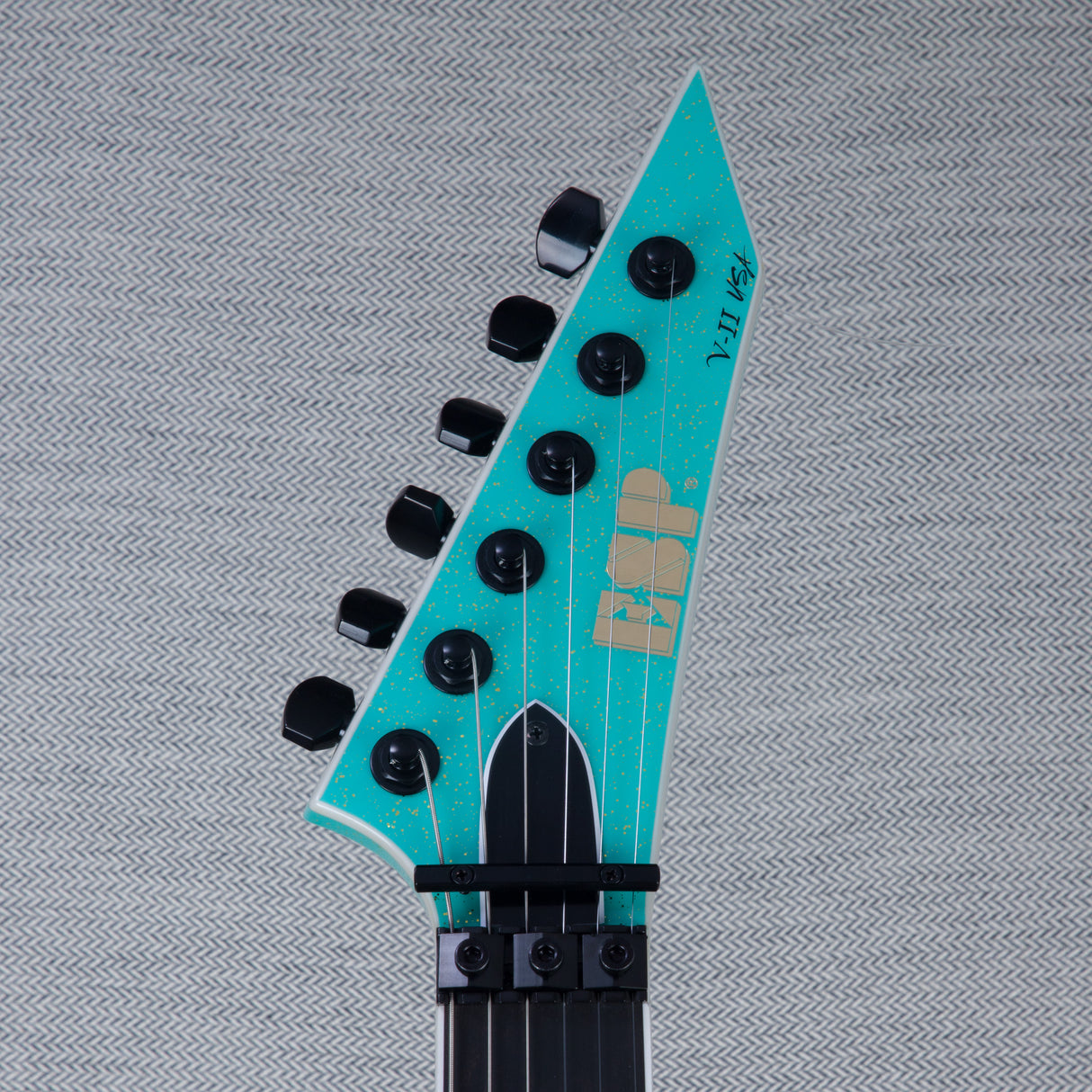 ESP USA V-II FR Electric Guitar - Midori Gold Sparkle - #US24235 - Mint, Open Box