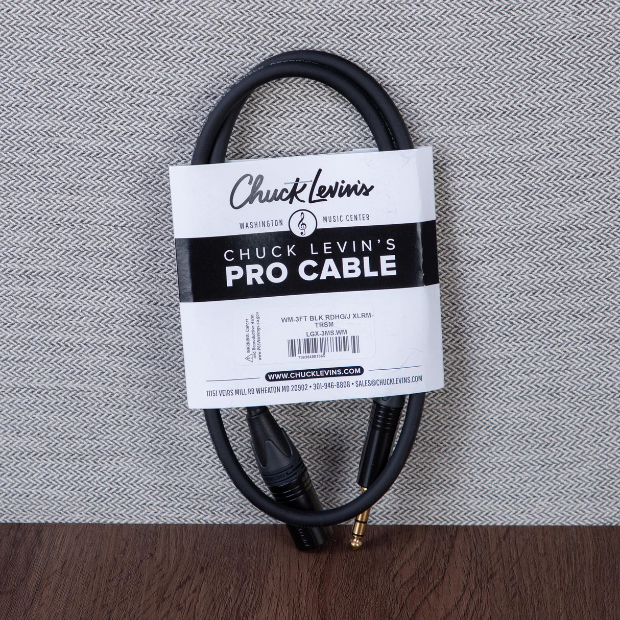 Chuck Levins LGXF-3-WM 3-Foot Balance LGX Cable - XLRF to TRSM
