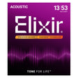 Elixir 16182 Phosphor Bronze Nanoweb Coated Acoustic Guitar Strings, HD Light (13 - 53)