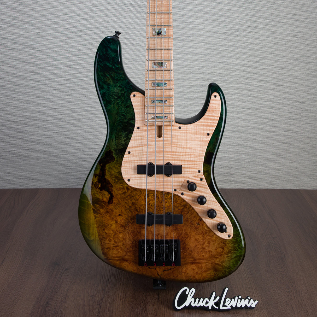Brubaker JXB BM-4 4-String Electric Bass - Green Jungle Candy - New