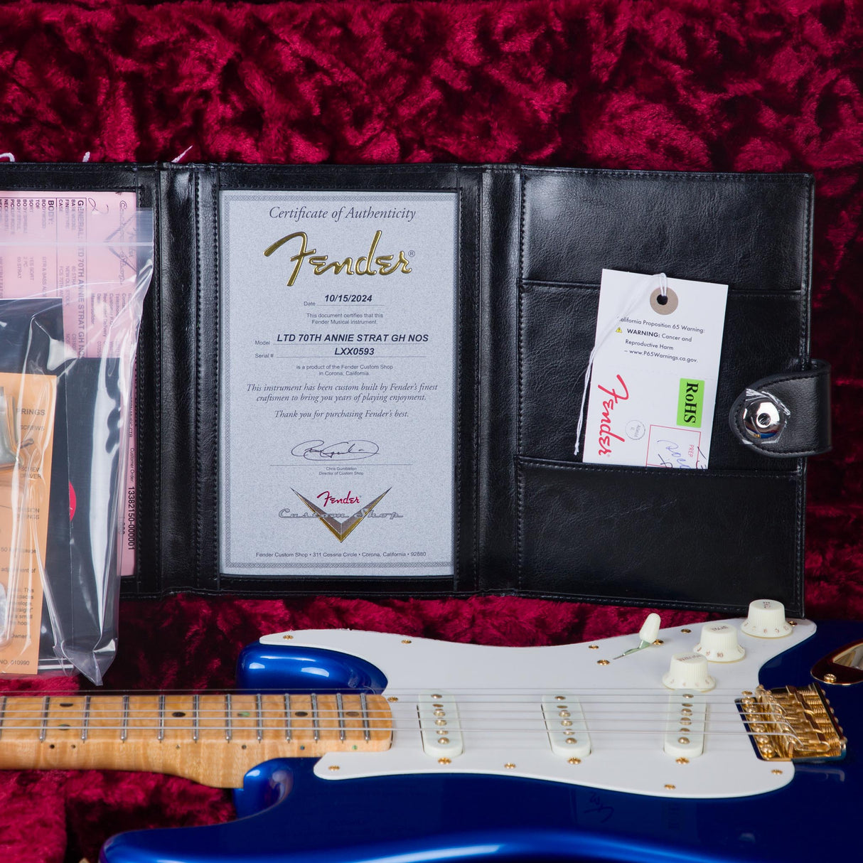 Fender Limited Edition Custom Shop 70th Anniversary 1960 Stratocaster NOS Electric Guitar - Aged Bright Sapphire Metallic - #LXX0593