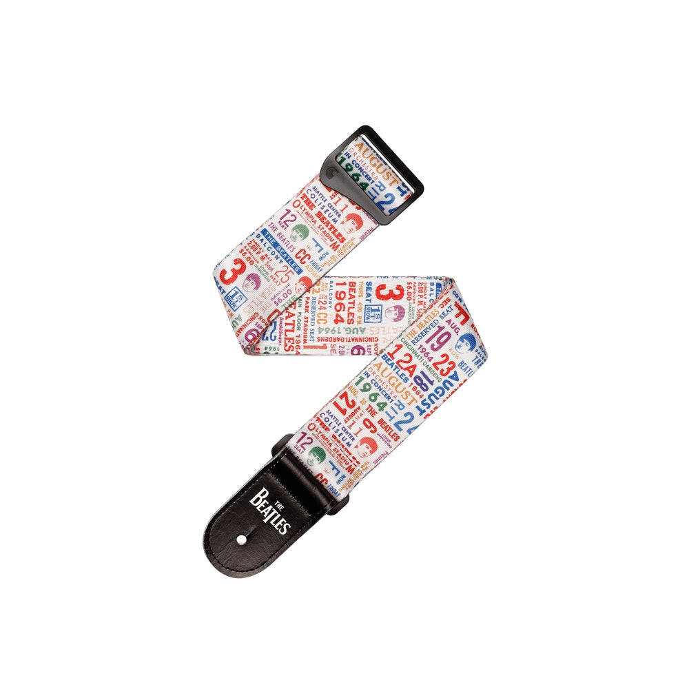 D'Addario Beatles Guitar Strap 1964 Tour Ticket Stubs Multi-Color