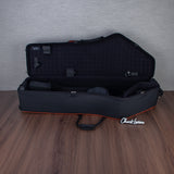 Marcus Bonna Baritone Saxophone Low A Case with Wheels - Black with Orange Trim and Badge