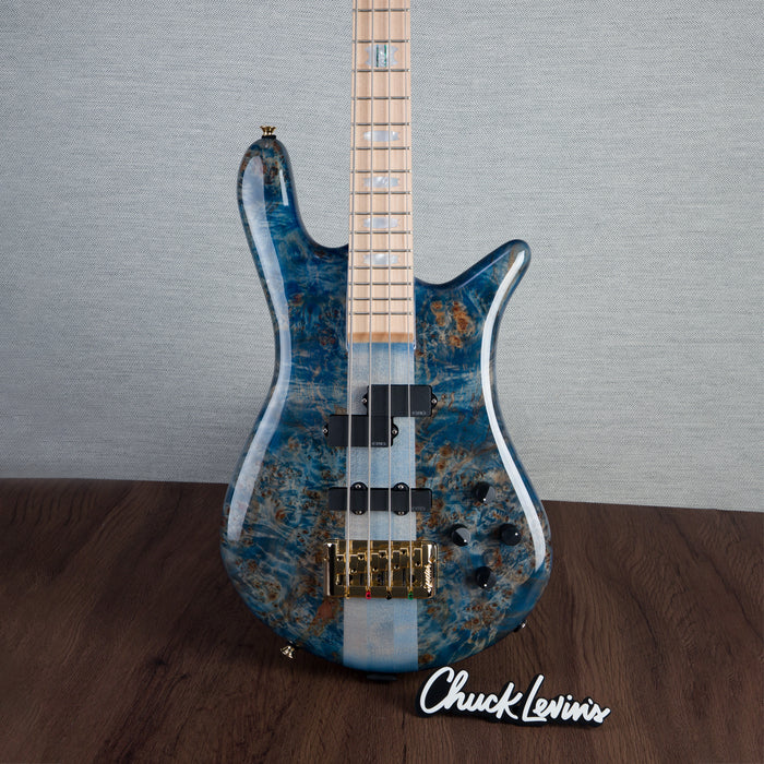 Spector Euro4 LT Bass Guitar - Exotic Poplar Burl Blue Fade - CHUCKSCLUSIVE - #]C121SN 21127