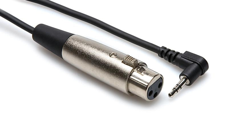 Hosa XVM-105F XLRF - Right Angle 3.5mm TRS Microphone Cable - 5ft