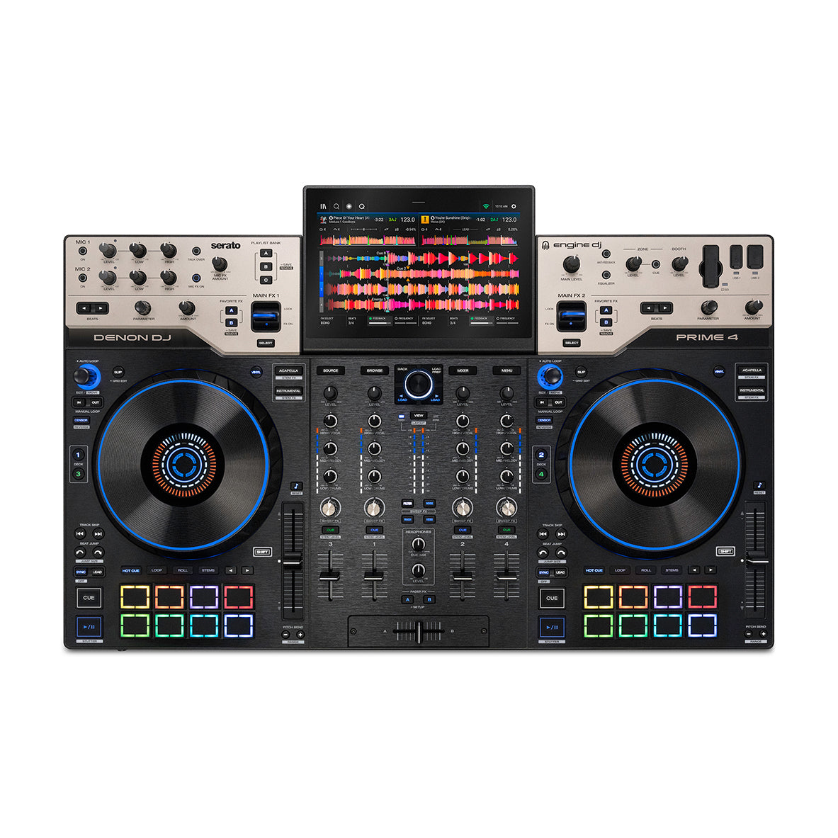 Denon DJ PRIME 4 G2 4-Channel Standalone DJ System with Built-in FX, Lighting Output, and Stems