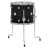 Drum Workshop 14" x 12" Design Series Maple Floor Tom - Black Satin - New,Black Satin