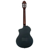 Ortega Tour Player Series Thinline Crossover Nylon String Acoustic Electric Guitar - Black