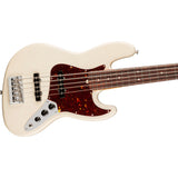 Fender American Professional Jazz V 5-String Electric Bass Guitar, Rosewood Fingerboard - Olympic White