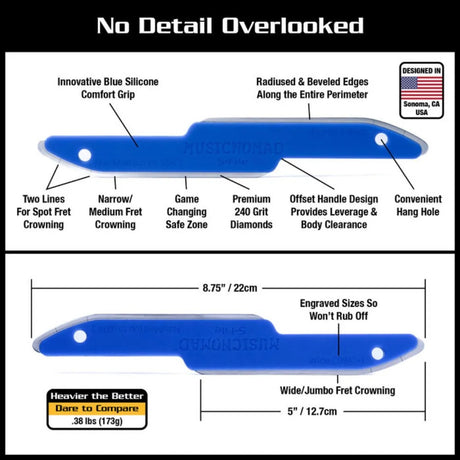 Music Nomad MN850 Safe Zone Fret Crowning File - Diamond Coated