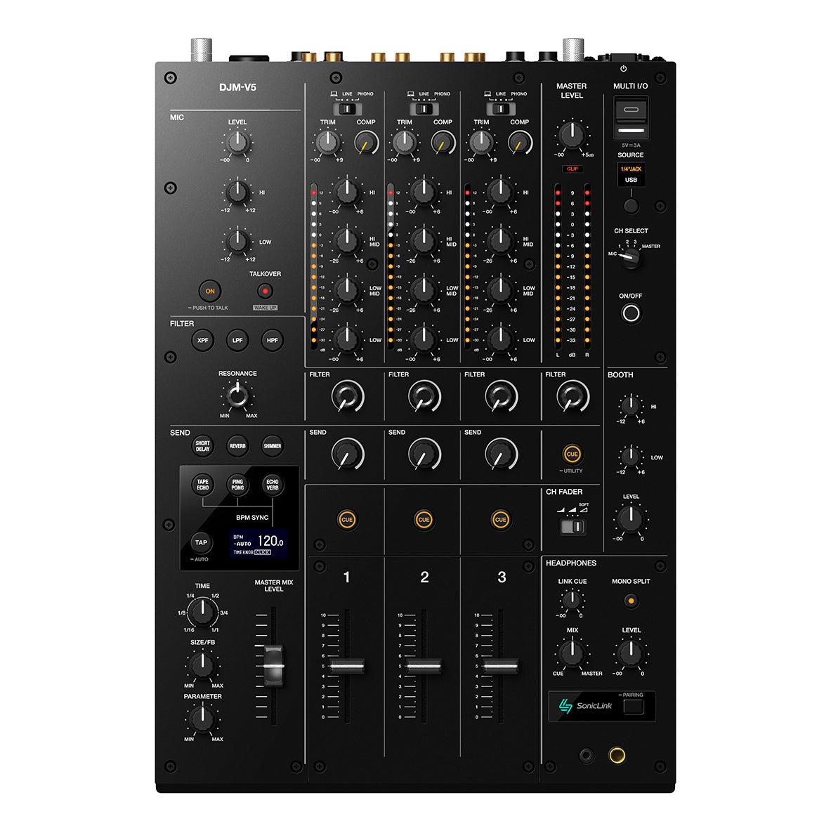 AlphaTheta DJM-V5 Compact 3-Channel DJ Mixer - Preorder