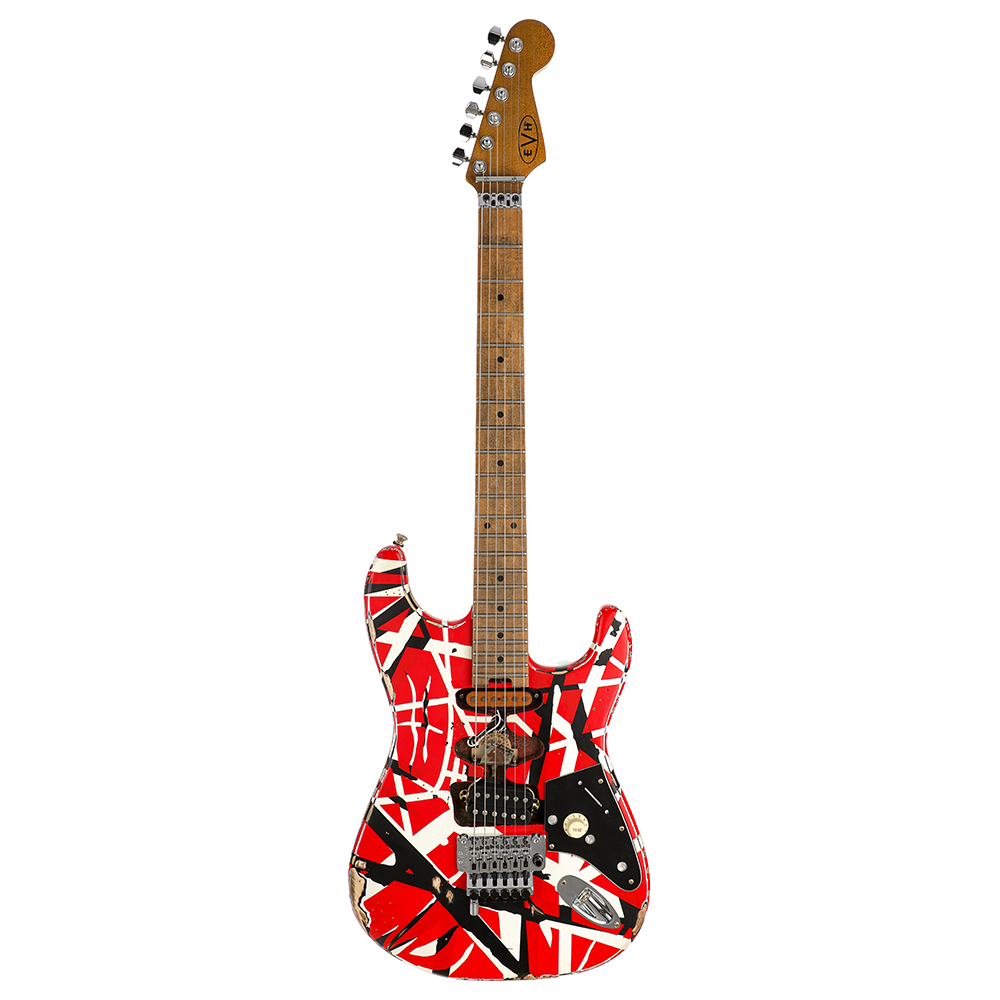EVH Striped Series Frankie Relic Electric Guitar - Red with Black