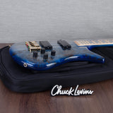 Spector Euro 4 LT Poplar Burl Over Ash Electric Bass Guitar - Faded Light Blue Gloss - CHUCKSCLUSIVE - #]C121NB23243