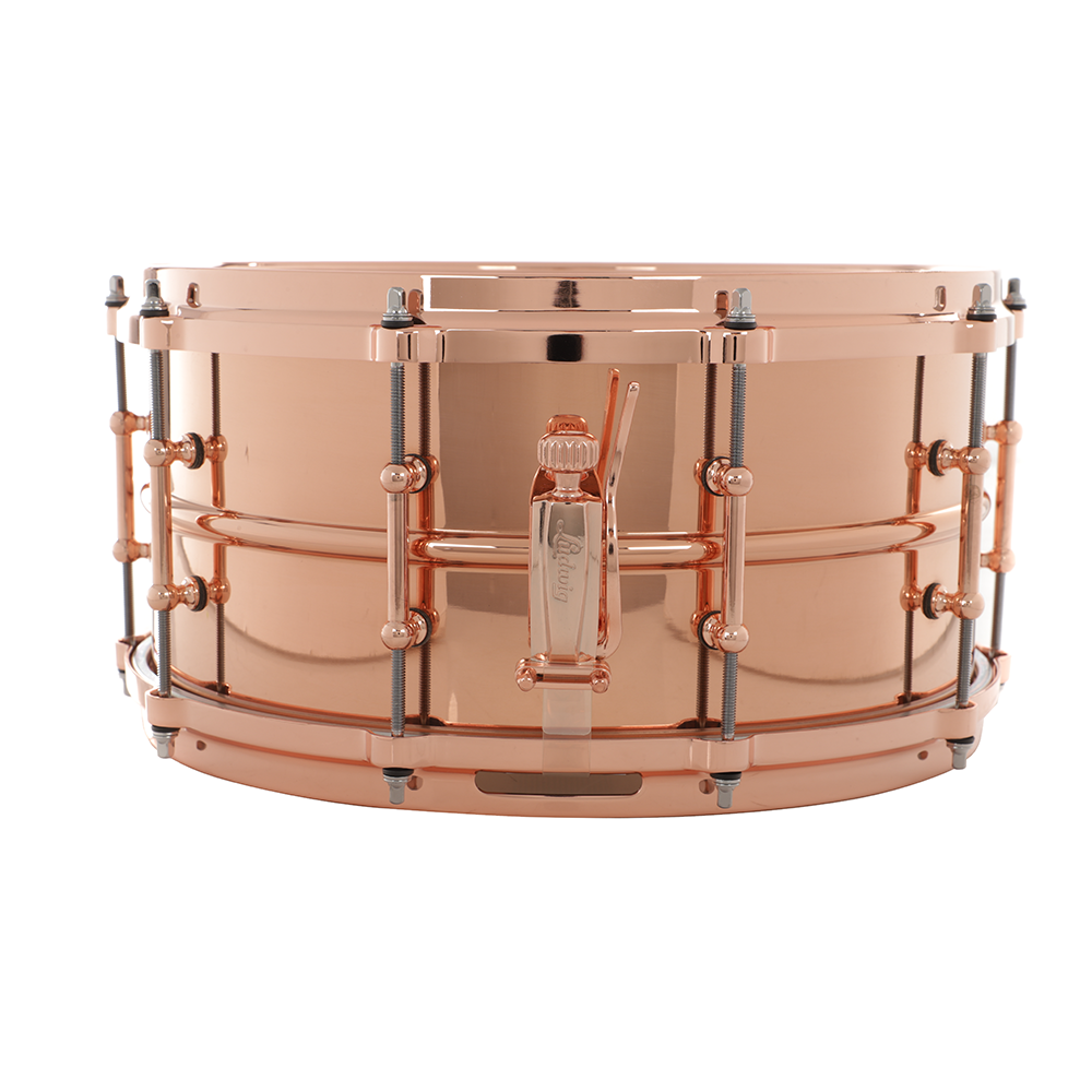 Ludwig Smooth Copperphonic 6.5x14 Snare Drum, Copper Hardware