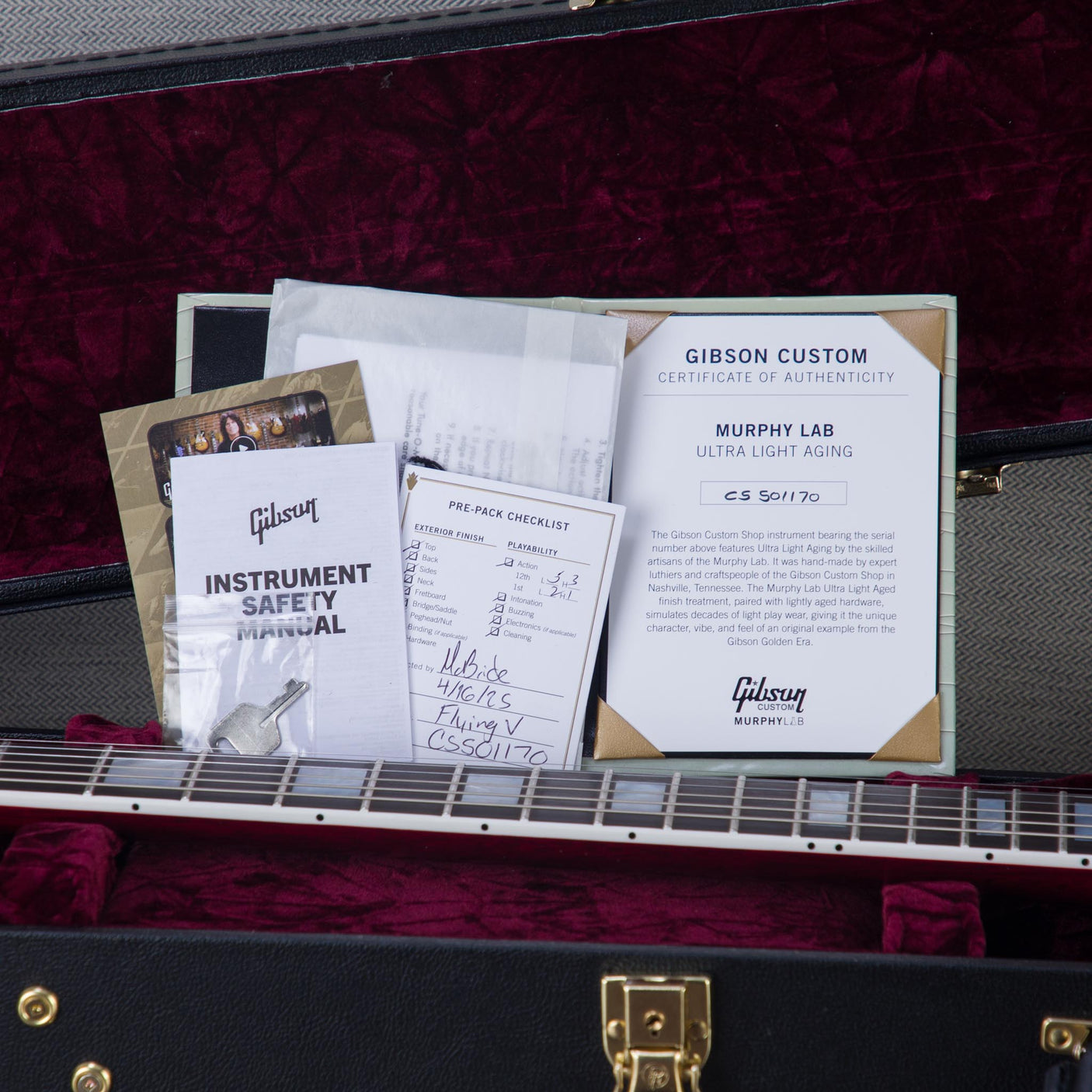 Gibson Custom Shop Murphy Lab Flying V, Gold Hardware - Watermelon King/Ultra Light Aged - CHUCKSCLUSIVE - #CS501170