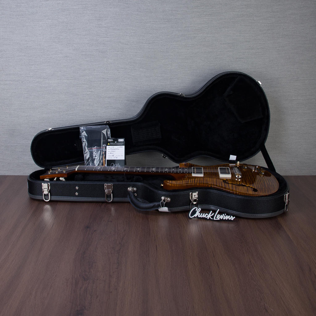 PRS Hollowbody II Piezo 10-Top Hollowbody Electric Guitar - Black Gold Wraparound Burst - #250409217