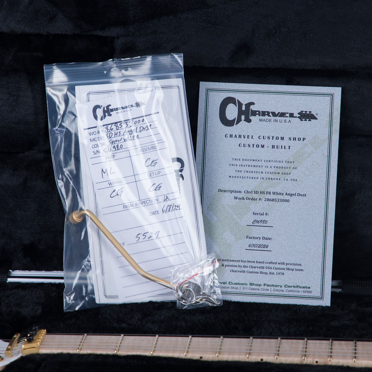 Charvel Custom Shop San Dimas HS FR Electric Guitar - White Angel Dust - #C16980