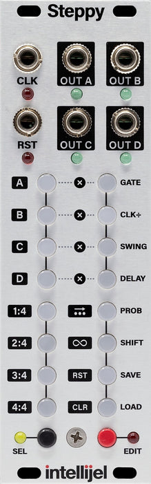 Intellijel Steppy 4-Track 64-Step Programmable Gate Sequencer