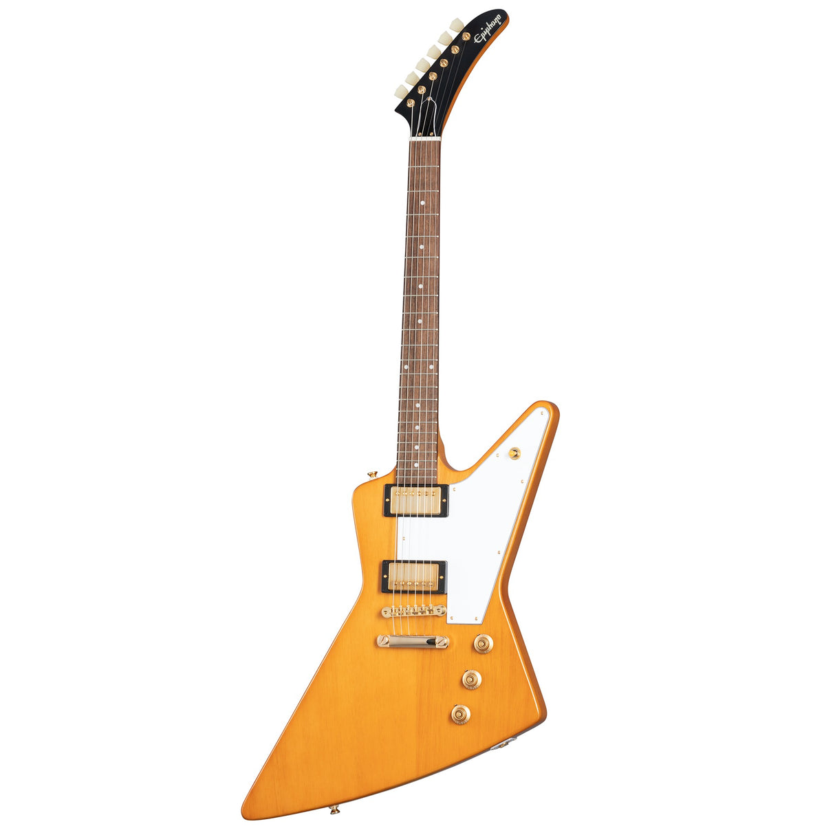 Epiphone 1958 Korina Explorer with White Pickguard Solidbody Electric Guitar - Aged Natural
