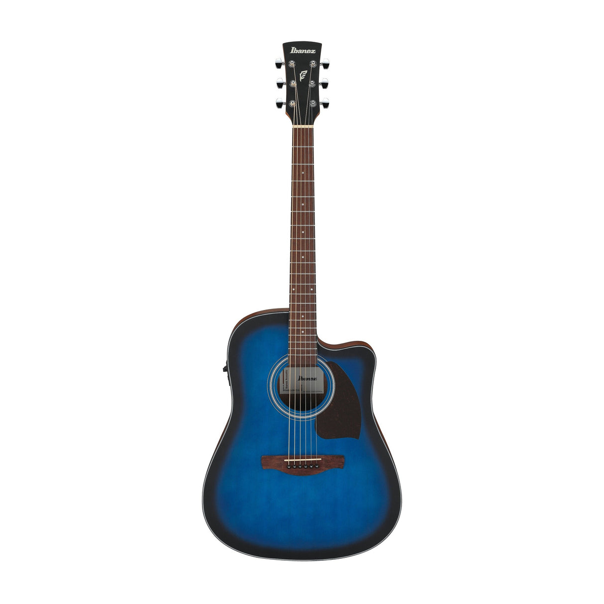 Ibanez PF50CE Acoustic Electric Guitar - Open Pore Transparent Blue Sunburst