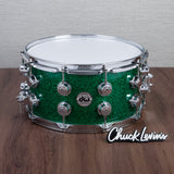 DW 7 x 14-Inch Collector's Series SSC Maple Snare Drum - Green Glass with Chrome Hardware