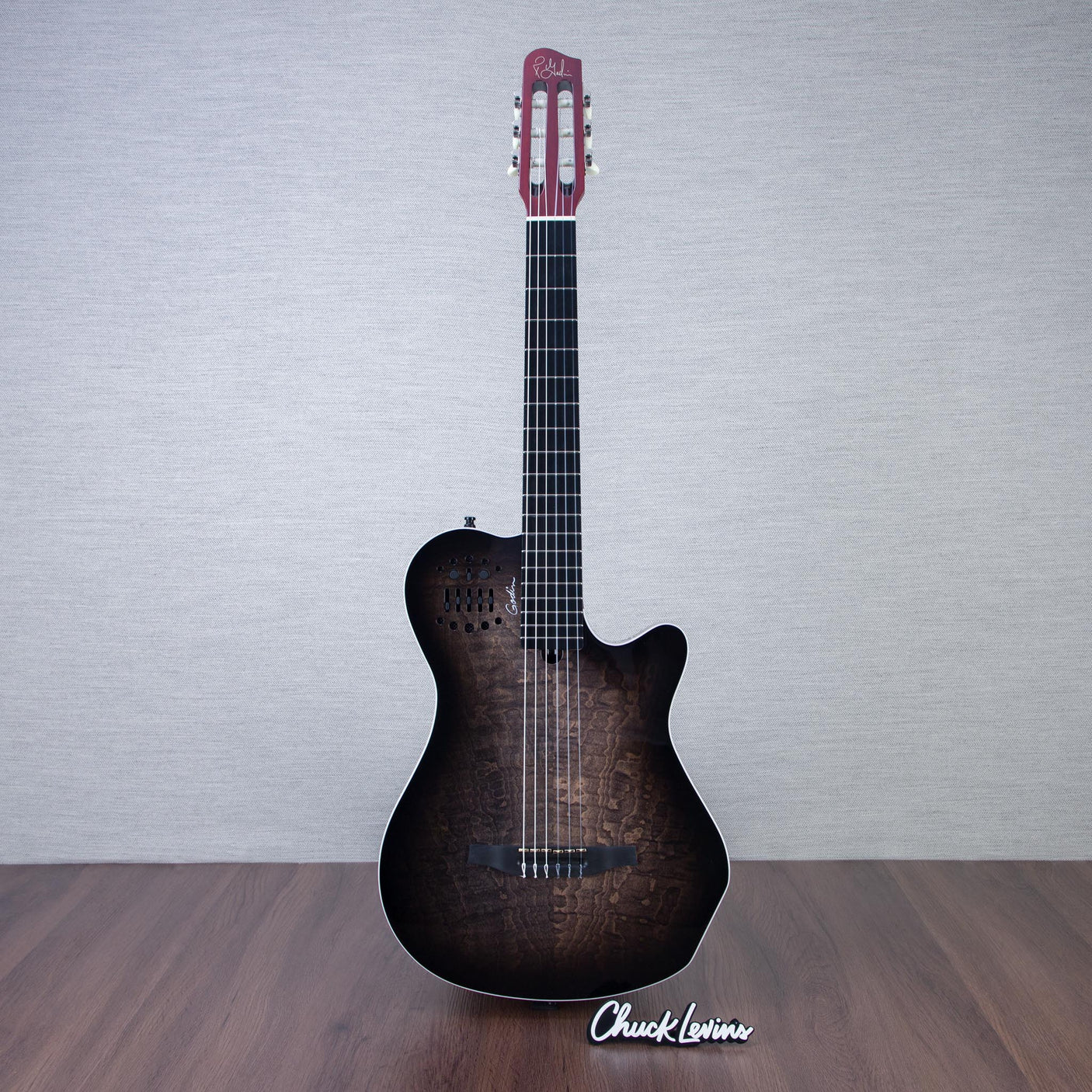 Godin MultiAc Grand Concert SA Nylon String Acoustic-Electric Guitar - Trans Black - CHUCKSCLUSIVE - #25313173