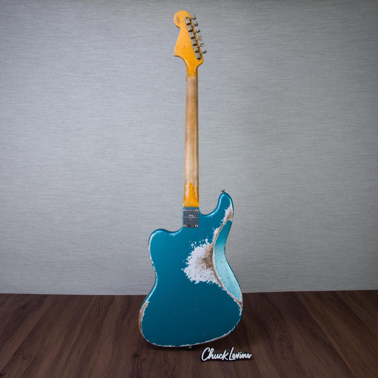 Fender Custom Shop 1962 Bass VI Super Heavy Relic Electric Guitar - Faded Ocean Turquoise - #CZ591279
