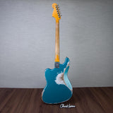 Fender Custom Shop 1962 Bass VI Super Heavy Relic Electric Guitar - Faded Ocean Turquoise - #CZ591279