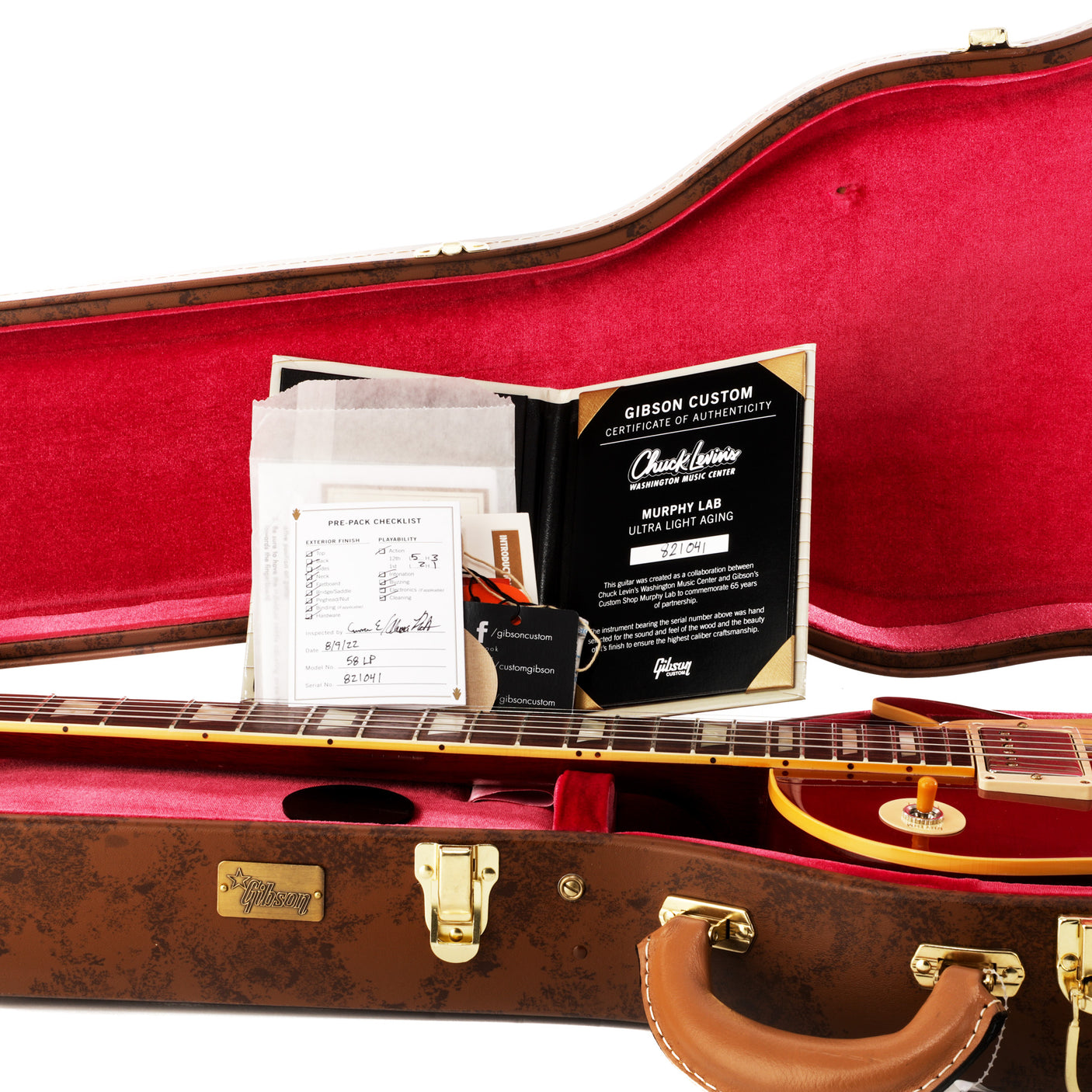 Gibson Murphy Lab 1958 Les Paul Standard - Ultra Light Aged Sweet Cherry Red - CHUCKSCLUSIVE - #821041
