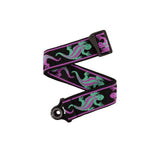 D'Addario 50BALPW01 Auto Lock Guitar Strap - Green and Purple Lizards