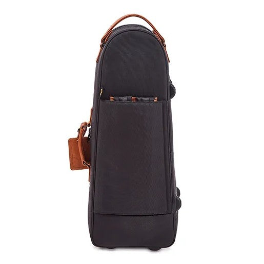 Gard Single Elite Cut-Bell Tenor Trombone Gig Bag - Black Nylon with Light Brown Leather Accent