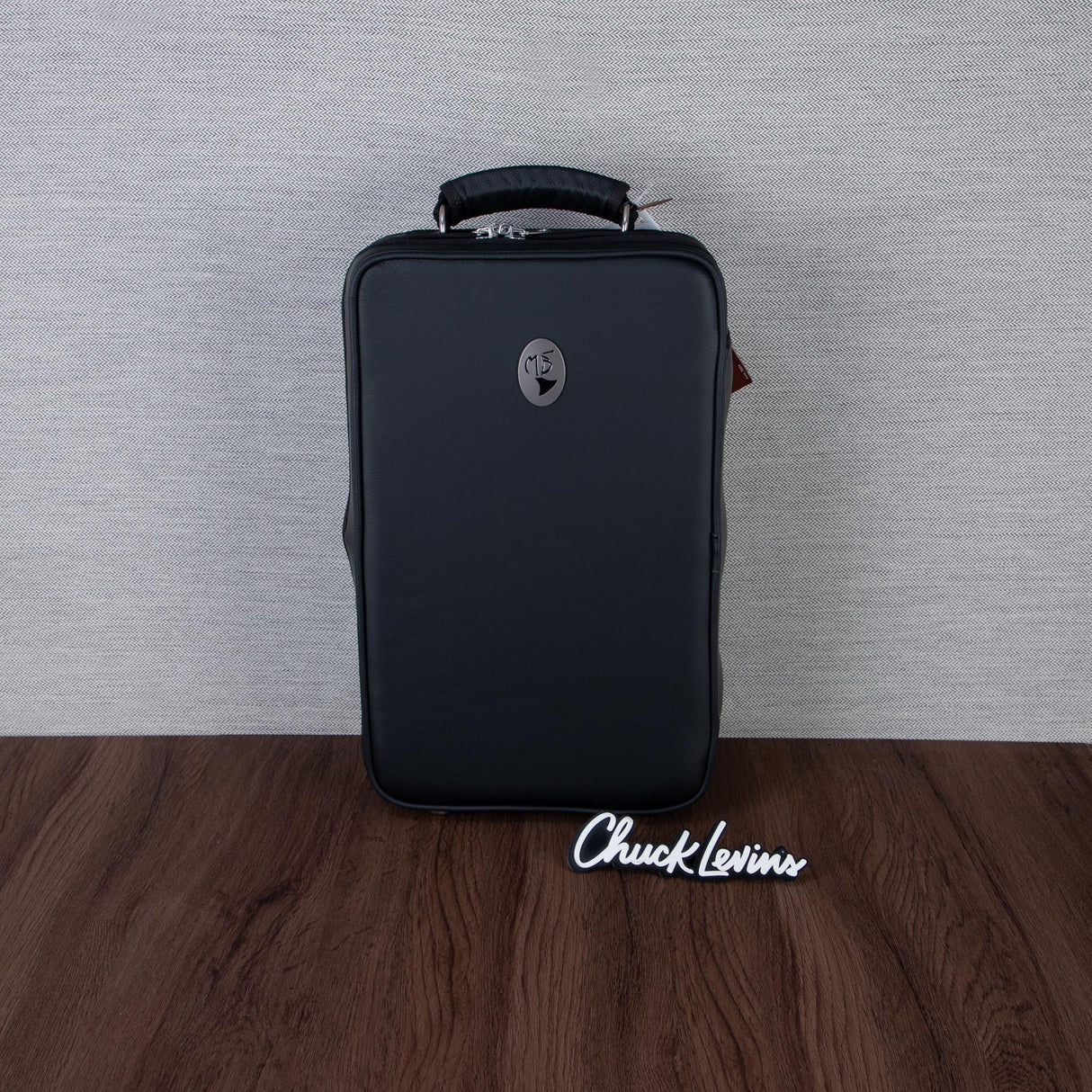 Marcus Bonna Compact Case for 2 A/Bb Clarinets - Black Leather, Silver Metal Logo