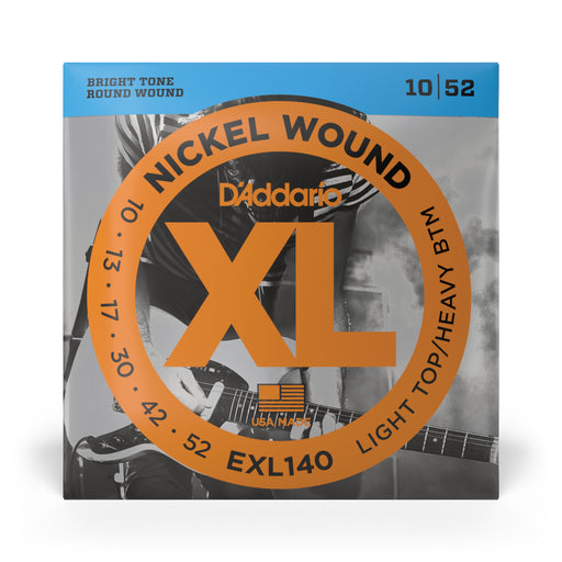 D'addario EXL140 Nickel Wound Electric Guitar Strings - 010-.052, Light Top/Heavy Bottom Gauge - New,Single Set